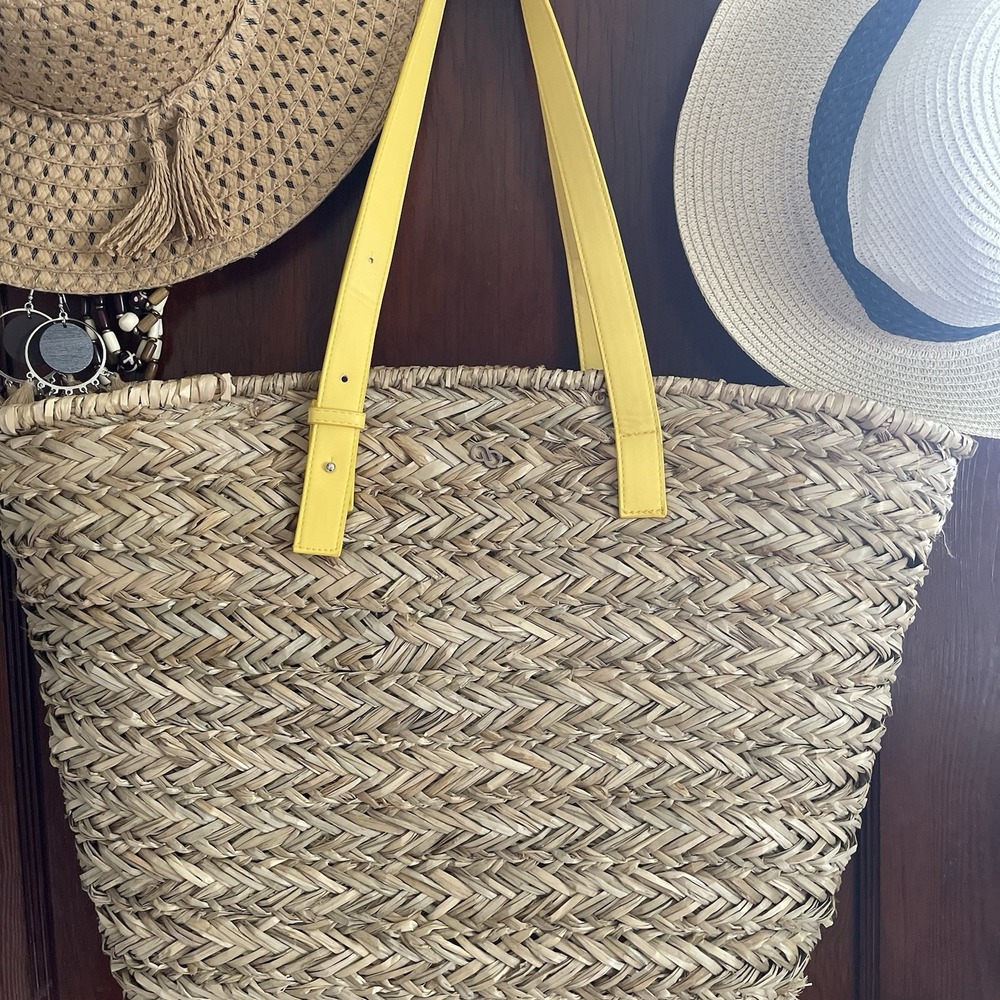 HUGE Natural Seagrass Tote Expandable Weekender Beach Picnic Market BOHO Decor‎